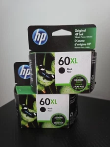 2 x HP 60XL Black Ink Cartridge- New Sealed- EXP DEC 2023 - Picture 1 of 2