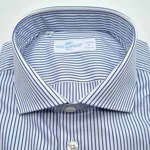Französisches Herren Hemd Rhino Hellblau Popeline Baumwolle Mako 120's Tex Monti - Bild 1 von 10