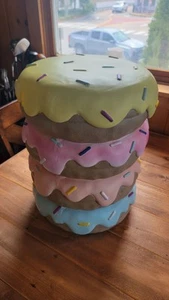 Pastel Donut Stack Stool Giant Oversize Frosted Sprinkle TikTok Viral Food Decor - Picture 1 of 7