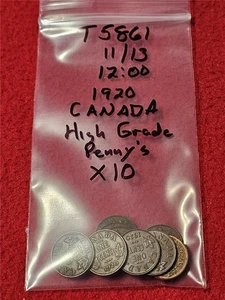 Picker's Delight KANADA 1920 King George V HIGH GRADE Small Cents X10 #T5861 - Bild 1 von 3