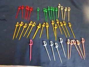Vintage Barware MIX COLORS Plastic Sword Cocktail Picks Appetizer Skewer 39PC. - Picture 1 of 7