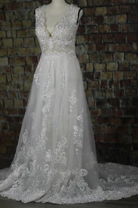 Authentic Sottero-Midgley ivory Gold Bridal Wedding Dress Bridal Gown S12 $1968 - Picture 1 of 12