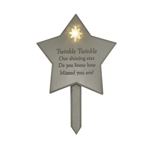 Twinkle Twinkle - Solar Powered Star Memorial Plaque with Star Grave Ornament - Picture 1 of 1