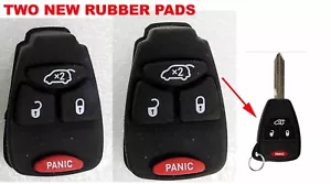 2 New RUBBER PAD Replacement Remote 4BTN Key Fob Jeep Dodge Chrylser KOBDT04A - Foto 1 di 1