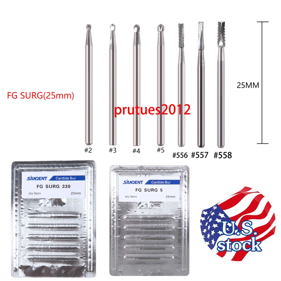 Cirugía quirúrgica dental Fresas redondas carburo tungsteno FGXL 2/3/4/5/330 - Image 1 of 1