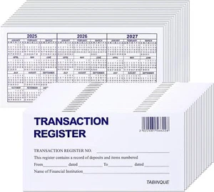 24 PCS Check Registers for Personal Checkbook, Easy to Read Checkbook Register - Picture 1 of 3