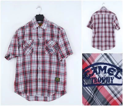 Mens CAMEL TROPHY Shirt XL Size Vintage Red Check Plaid Short Sleeve Casual Top - Image 1 of 4