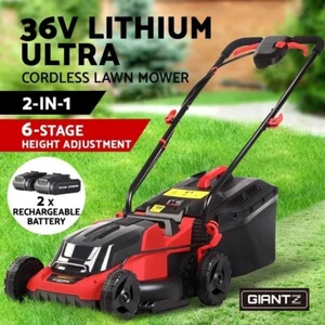 Giantz Lawn Mower Cordless Electric Lawnmower Lithium Battery Powered Catch Red - Picture 1 of 8