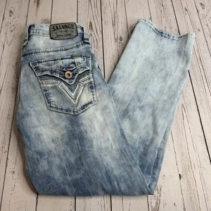 Buckle Salvage Jeans Mens 30R Blue Denim Mayhem Regular Bootcut Distressed 30x30 - Picture 1 of 11