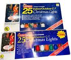 Vtg Joy Bright Indoor/outdoor Christmas Lights C-7 Multicolor 25 Lights 2 Pack
