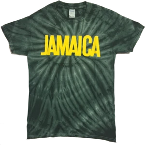 T-Shirt JAMAIKA GRÜN VORNE & HINTEN TIE DYE DESIGN REGGAE ROOTS CULTURE 043 - Bild 1 von 1