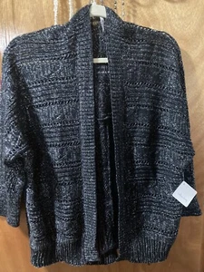 Black snd silver dressy cardigan sweater. Size: XL MSRP $45.99 - Picture 1 of 9