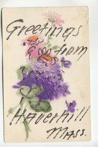 Embossed Flowers Glitter Greetings from Haverhill MA - Bild 1 von 1