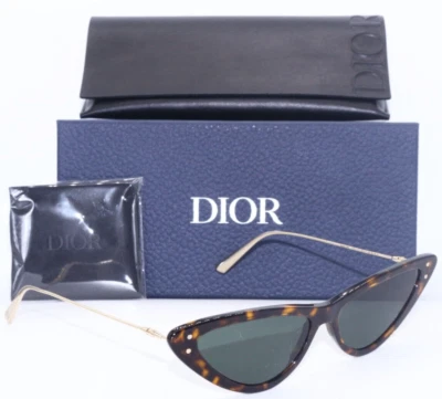 NEW CHRISTIAN DIOR MISSDIOR B4U 22C0 HAVANA GOLD/GREEN LENS SUNGLASSES 55-14 - Image 1 of 4