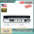 Hikvision 8Ch Nvr 8 Poe Network Video Recorder 8Mp Plug Play H.265 2Sata Nvr Lot
