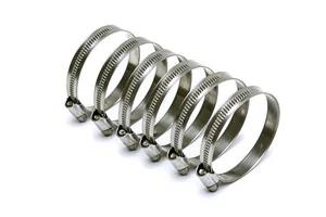 HPS Stainless Steel Embossed Hose Clamps SAE 40 6pc Pack 2" - 3" (51mm-76mm) - Foto 1 di 3