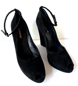 Jill Sander NEW Black Suede Shoes Made in Italy 37 1/2 - Picture 1 of 7