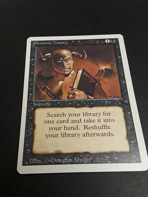 Gem mint REVISED gradeable Demonic Tutor mtg magic gathering nm near MINT - Image 1 of 4