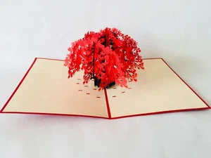 Ahornbaum rot, 3D-Klappkarten, Pop-up Karten, Glückwunschkarte, Grußkarte - Bild 1 von 6