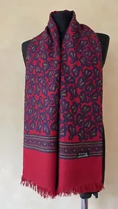 De colección TOTAL Hecho en Inglaterra Hombres Bufanda Ópera 2 Capas Rojo Azul Patrones Paisley - Imagen 1 de 11