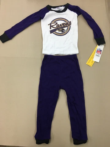 NFL Baltimore Ravens MATCHING THERMAL PAJAMA SET NEW WITH TAGS Toddler Cover