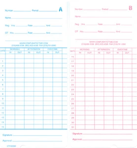 500 Pyramid 42415 Comp Monthly Time Cards for 2500 / 2600 / 2650 / 6200 / 6400 - Picture 1 of 1