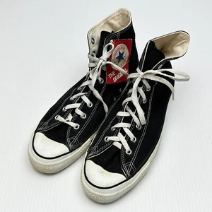 VINTAGE 80/90's Chuck Taylor Converse All Star High Tops USA BLACK SIZE 13 - Tag - Picture 1 of 16