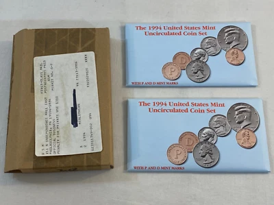 PAIR Complete 1994 P and D Mint Set OGP/COA + Original Shipping Box - Image 1 of 4