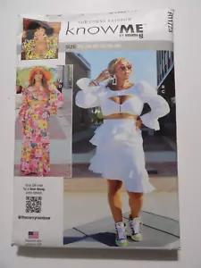 Know Me R11723 Top w Cut-Out Detail, Asymmetrical Flounce Skirt Sz 18-26 ME2022 - Picture 1 of 3
