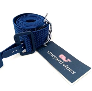 Vineyard Vines Herren Gürtel groß dunkelblau gemustert Stretch für unterwegs D-Ring Gürtel - Bild 1 von 4