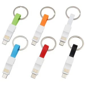 4 In 1 USB Magnetic Short Multi Charging Cable/Cord For iPhone, A ty, Type C key - Picture 1 of 5
