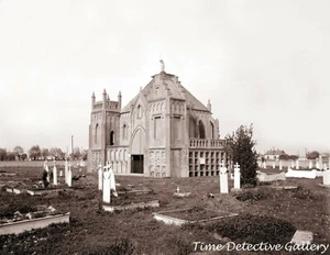 Capilla y cementerio de San Roque, Nueva Orleans, Louisiana -1910- Impresión fotográfica histórica - Imagen 1 de 1