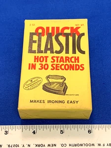 Vintage 1920's Unopened 3 oz Box of QUICK ELASTIC  HOT STARCH NOS Hubinger Co. - Picture 1 of 5