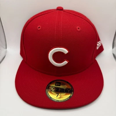 New Era 59fifty Chicago Cubs paquete de colores rojo/blanco liso sombrero ajustado talla 7 1/2 Foto 1 de 4