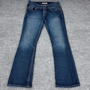 BKE Jeans donna 31x31,5 blu cultura bootcut vita bassa lavaggio scuro denim ADATTO 33x32 - Foto 1 di 13