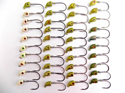 MUSTAD #32786 JIG HEADS 1/4 oz., 3/0 & SCREW LOCK - 40 JIG HOOKS - SS136 - Image 1 of 3