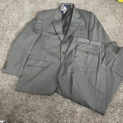 Lauren Ralph Lauren 男式 44 R 夹克灰色羊毛两件式西装裤 38x30 — 第 1/4 张图片