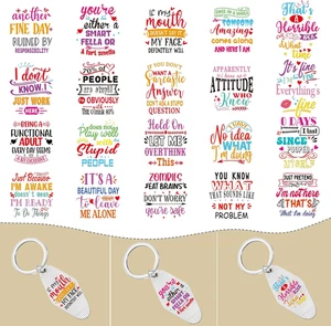 Sarcastic UV DTF Wrap Stickers - 80 Sheets Funny UVDTF Decals for Motel Keychain - Picture 1 of 6