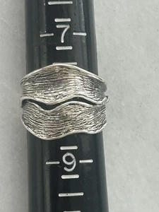 Anello in argento sterling 925 Israele doppia onda Hagit Gorali misura 8 6,5 g WOW! - Foto 1 di 2