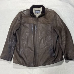 Chaqueta de bombardero de cuero Wilson para hombre L marrón envejecido forro de cremallera completa - Imagen 1 de 17