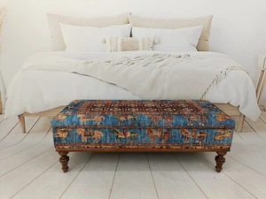 Handmade furniture, Hidden storage, Ottoman bench, Bohemian bench, Footstool  - Picture 1 of 11