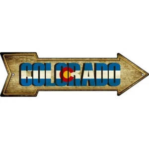 Colorado Novelty Metal Arrow Sign  Directional 17" x 5" Wall Decor - Picture 1 of 1
