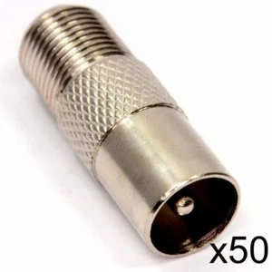 50x Enchufe Tipo F Conector Tornillo Hembra Enchufe a RF Coaxial Anterior Adaptador Macho - Imagen 1 de 1