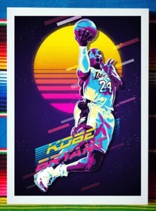 Framed LA LAKERS NBA Basketball Poster KOBE BRYANT - 62cm x 44cm x 3cm - Picture 1 of 4