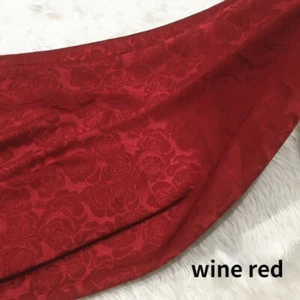 Rose Floral Brocade Damask Fabric Faux Silk Satin Crafts Dresses DIY Sew Costume - Picture 1 of 23