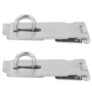 2PCS Padlock Hasp Stainless Steel Security Door Clasp Hasp Lock Latch Gate - Picture 1 of 22