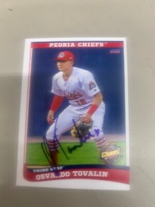 Osvaldo Tovalin Signed Card Peoria Chiefs 2023 Team Card IP Auto