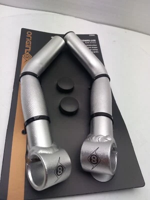 ORIGIN 8 Comp Lite Bar end-Long "L" Bend -Silver 33880 Bike Biclyce Alloy Foto 1 de 4