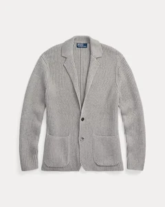 Cárdigan Blazer Polo Ralph Lauren Algodón y Cachemira Calce Regular $398 Grande Gris - Imagen 1 de 5