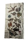 Vintage Linen Kay Dee Linen Handprints Seashell Tea Towel Nautical Sea Life Teal